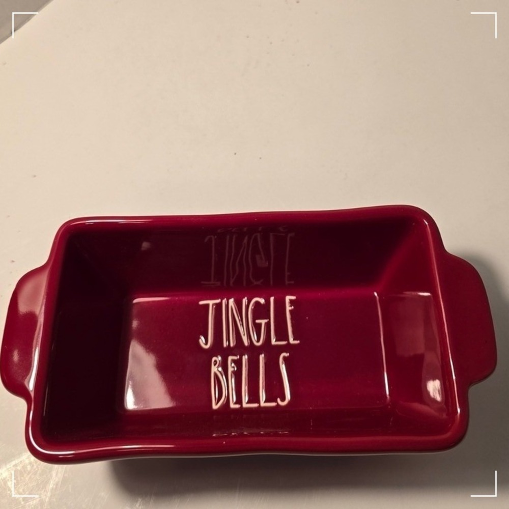 Rae Dunn Red Jingle Bells Loaf Pan